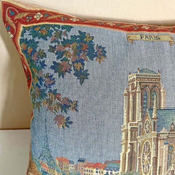 Paris Large European Tapestry Cushion Pillow Cover Home Decor 18x18" no Infill - Picture 4 of 13